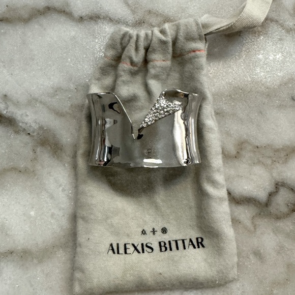 💎 Alexis Bittar Miss Havisham Torn Cuff with Pave Crystals - Picture 6 of 6